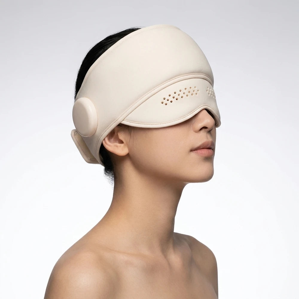 Heated Eye Massager - Warm Compress Relaxation Device with Vibration and Heat
