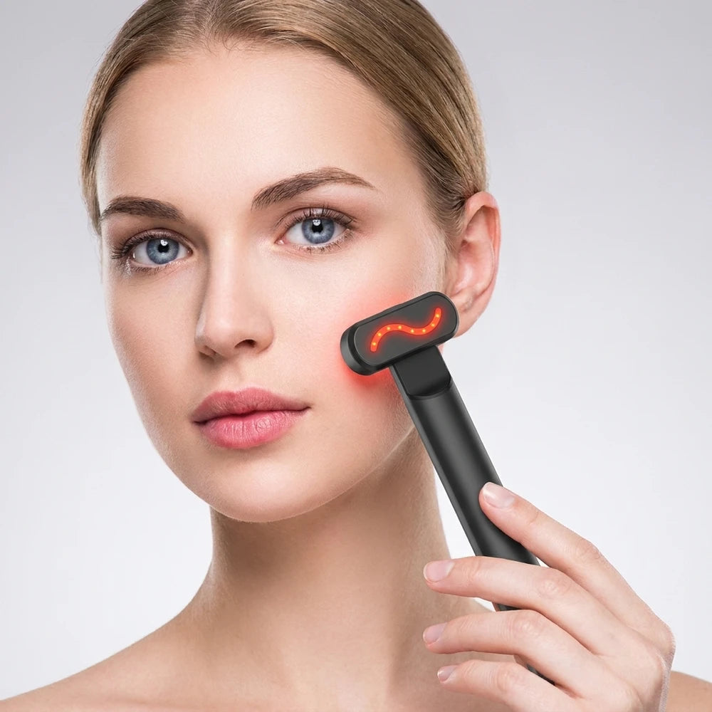 4-in-1 Skin Care Massager - LED Red Light Therapy Wand for Face and Eyes