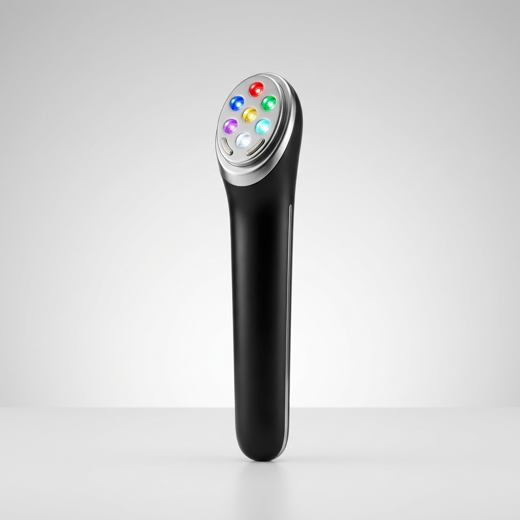 7-Color LED Facial Wand - Red Light Therapy with Heat and Microcurrent