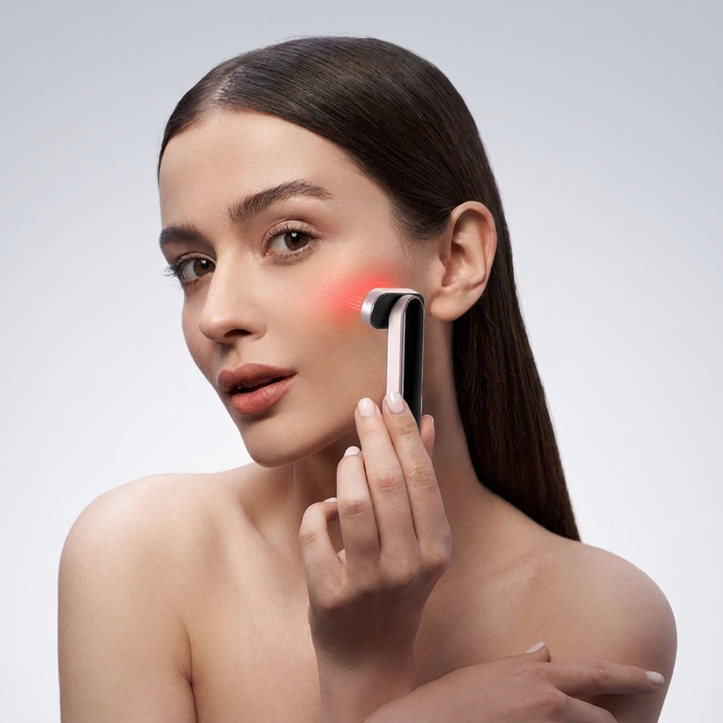 7-Color LED Facial Wand - Red Light Therapy with Heat and Microcurrent